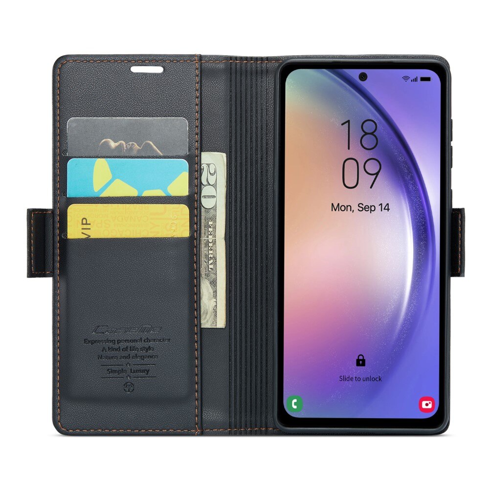 RFID-geschützte Slim Portemonnaie-Hülle Samsung Galaxy A54 Schwarz
