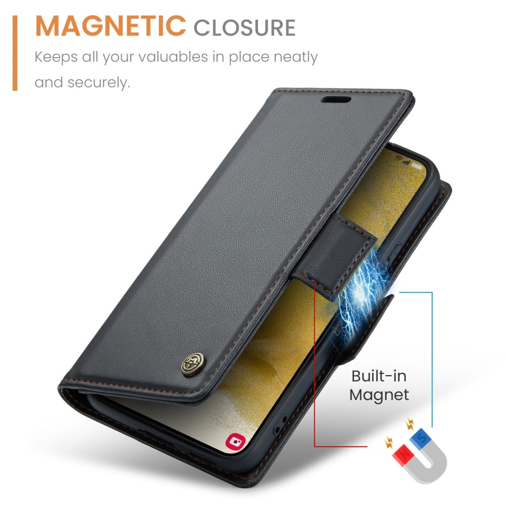 RFID-geschützte Slim Portemonnaie-Hülle Samsung Galaxy S22 schwarz