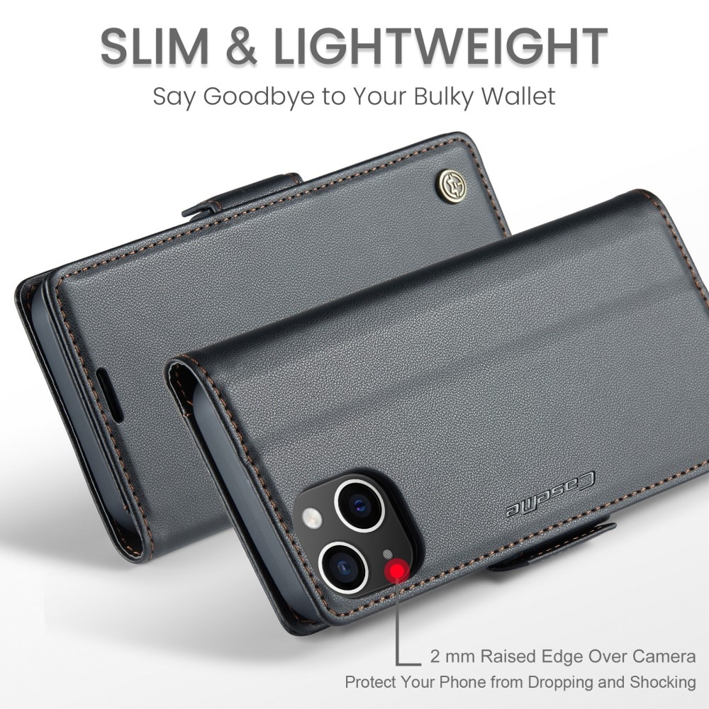 RFID-geschützte Slim Portemonnaie-Hülle iPhone 13 schwarz