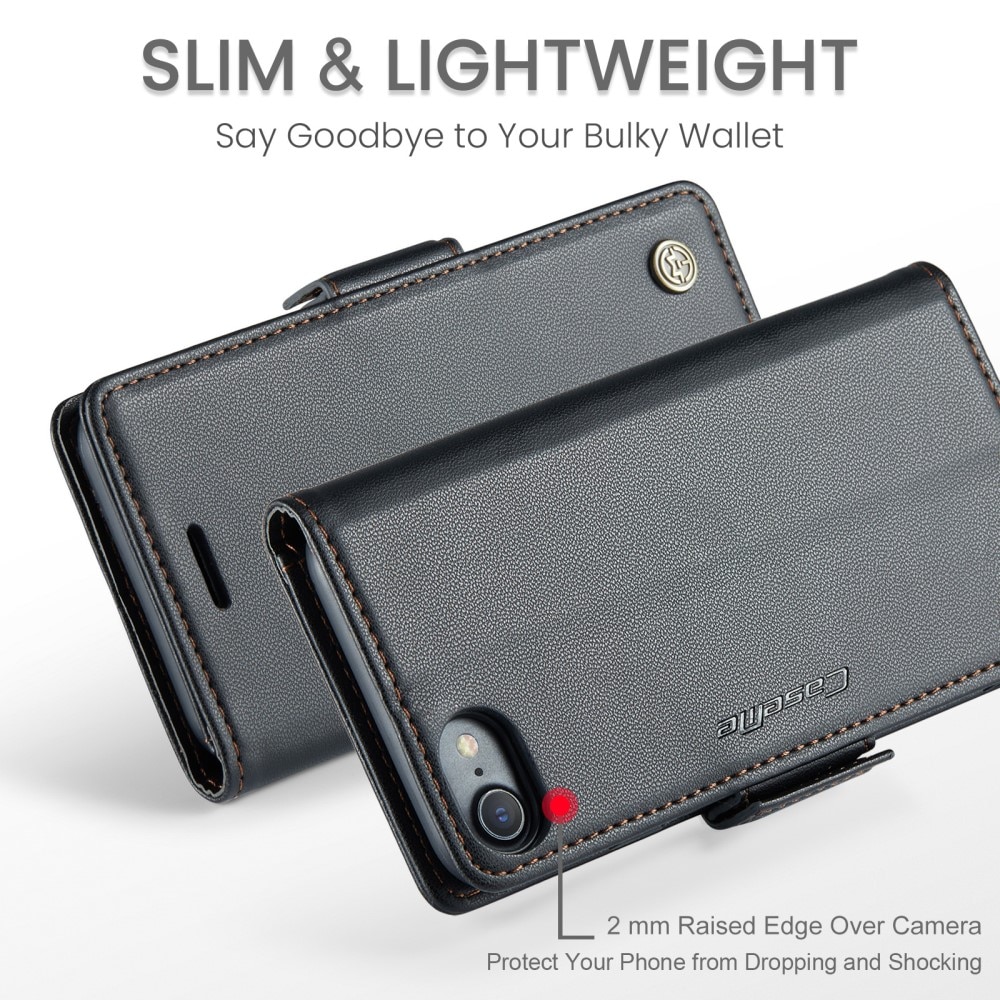RFID-geschützte Slim Portemonnaie-Hülle iPhone 7 schwarz