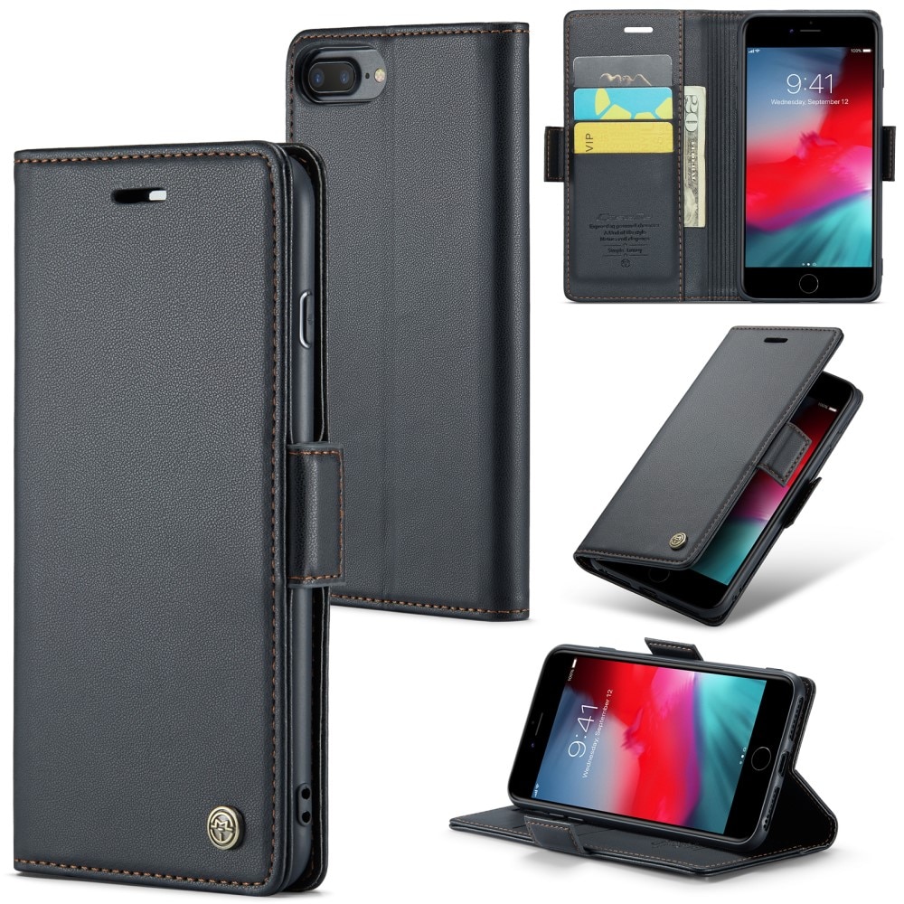 RFID-geschützte Slim Portemonnaie-Hülle iPhone 7 Plus/8 Plus schwarz