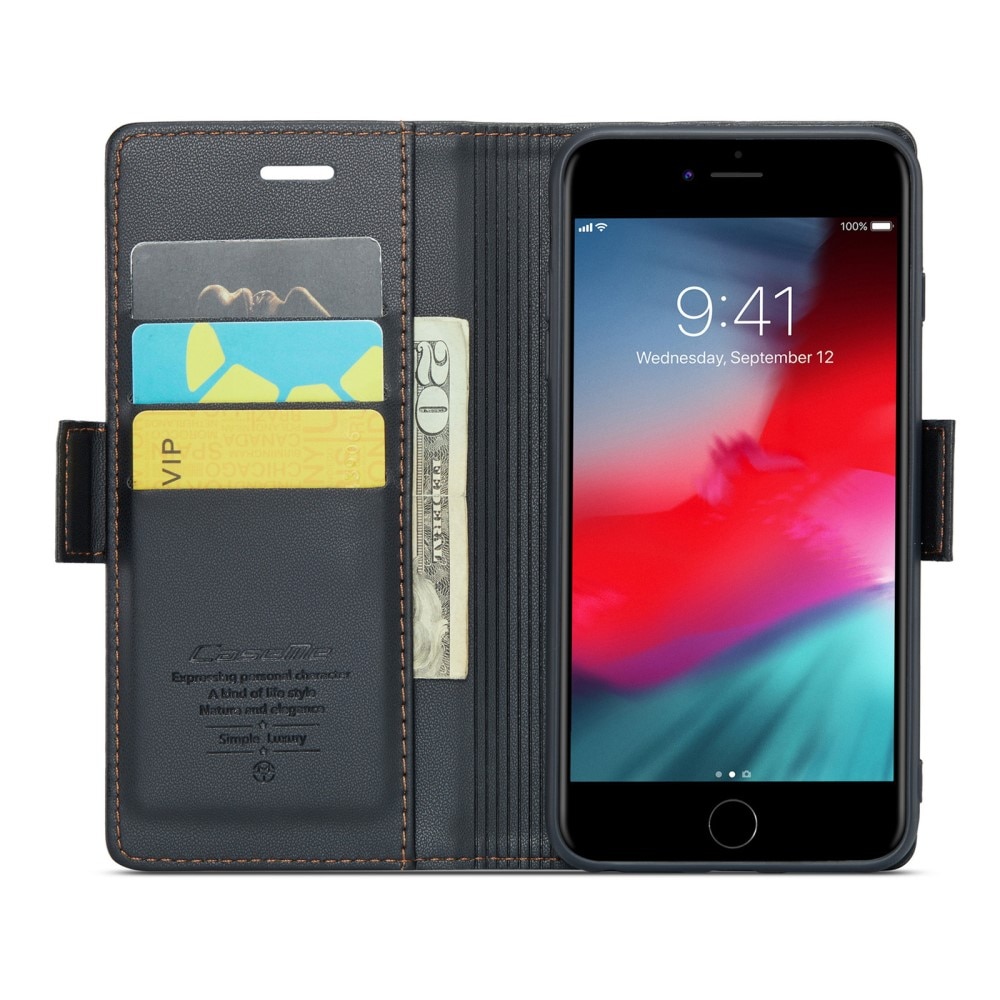 RFID-geschützte Slim Portemonnaie-Hülle iPhone 7 Plus/8 Plus schwarz