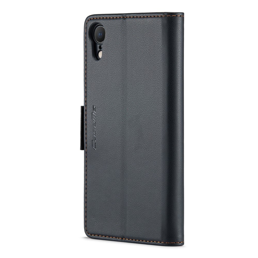 RFID-geschützte Slim Portemonnaie-Hülle iPhone Xr Schwarz