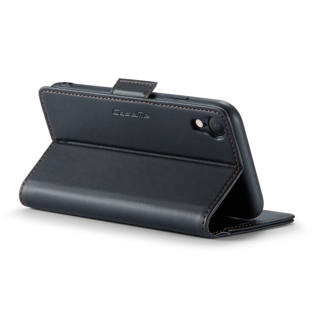 RFID-geschützte Slim Portemonnaie-Hülle iPhone XR schwarz