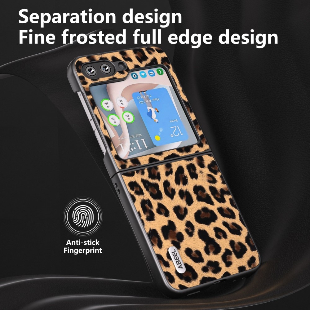 Samsung Galaxy Z Flip 5 Lederhülle Leopard