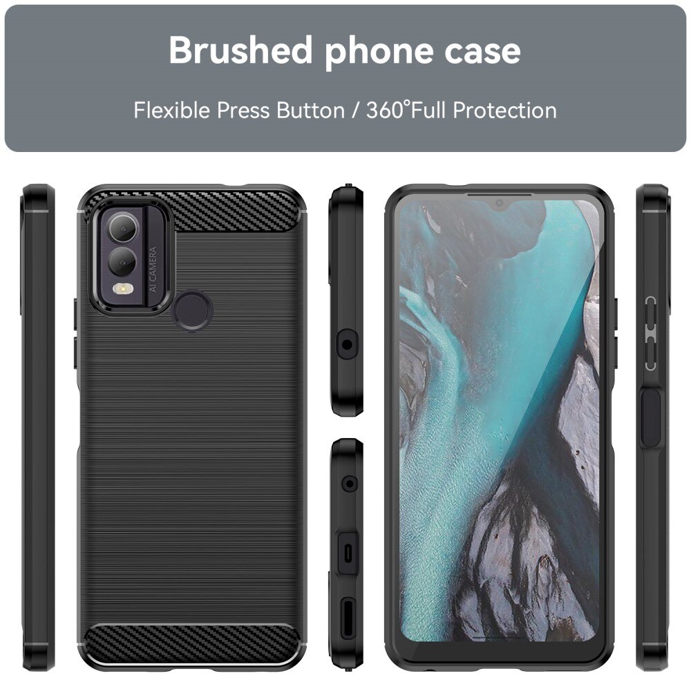  Nokia C22 Hülle TPU Brushed Schwarz