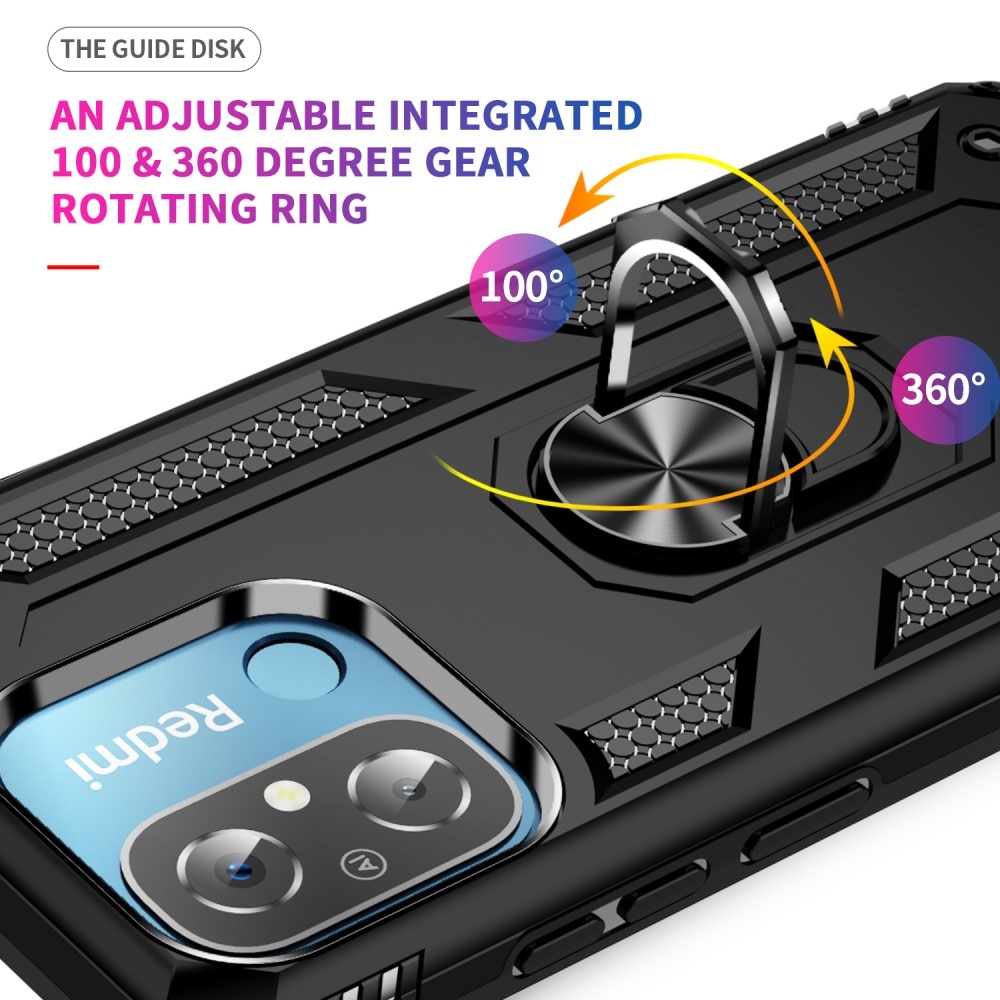 Xiaomi Redmi 12C Hybrid-Hülle Tech Ring schwarz