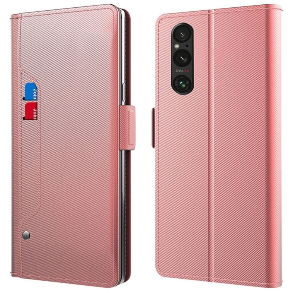 Sony Xperia 10 VI Portemonnaie-Hülle Spiegel rosagold