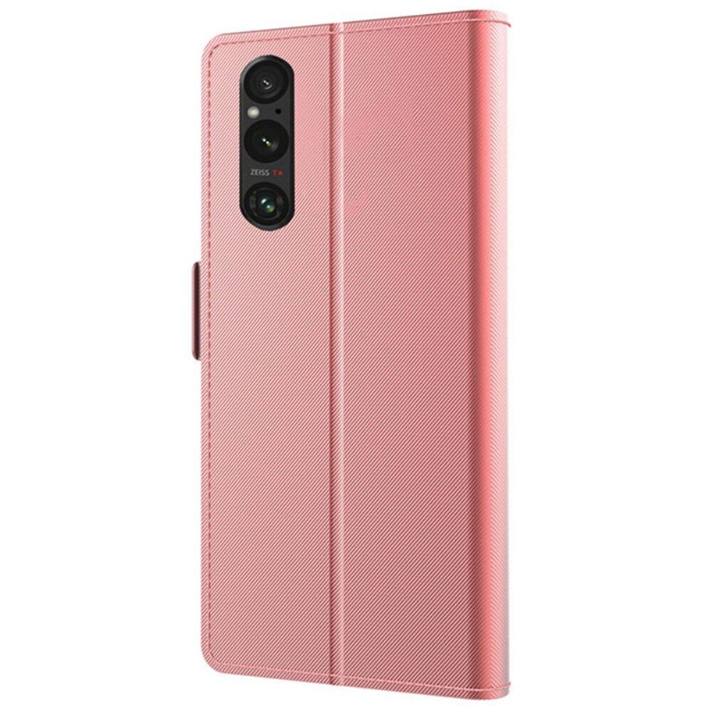 Sony Xperia 1 V Portemonnaie-Hülle Spiegel rosagold