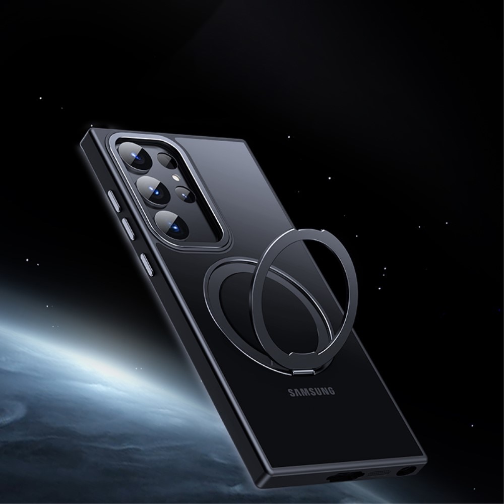 Samsung Galaxy S23 Ultra Hybrid-Hülle MagSafe Ring Kickstand schwarz