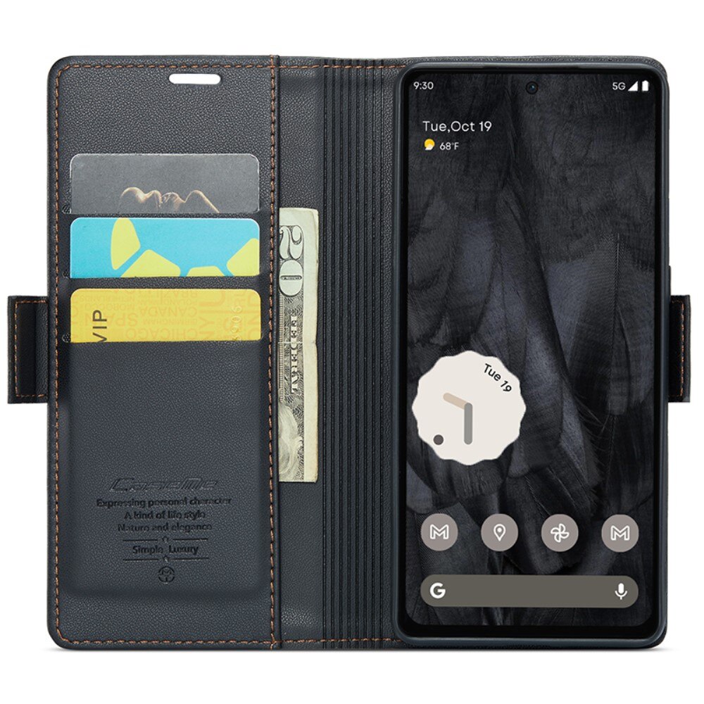 RFID-geschützte Slim Portemonnaie-Hülle Google Pixel 8 Pro Schwarz