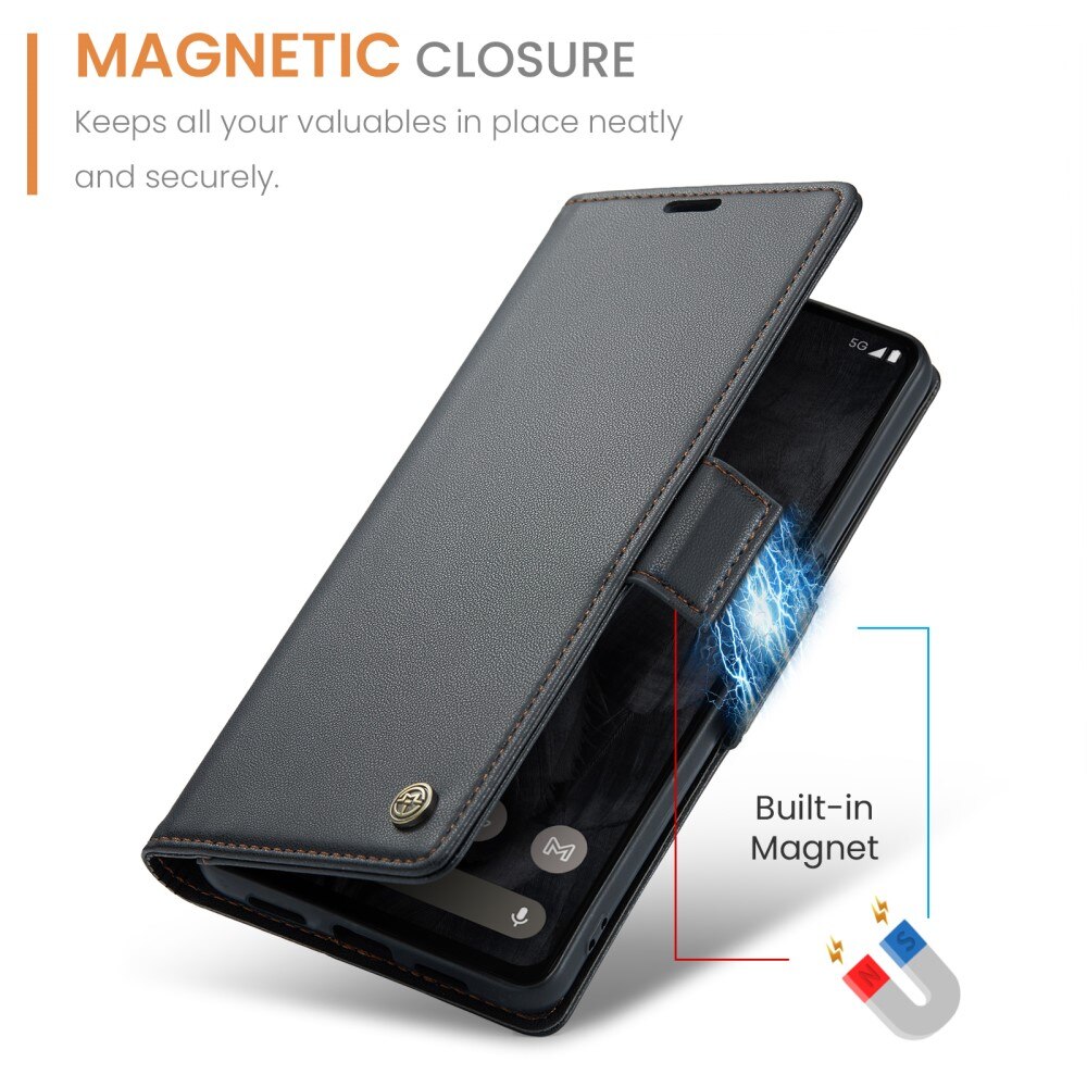 RFID-geschützte Slim Portemonnaie-Hülle Google Pixel 8 Pro Schwarz