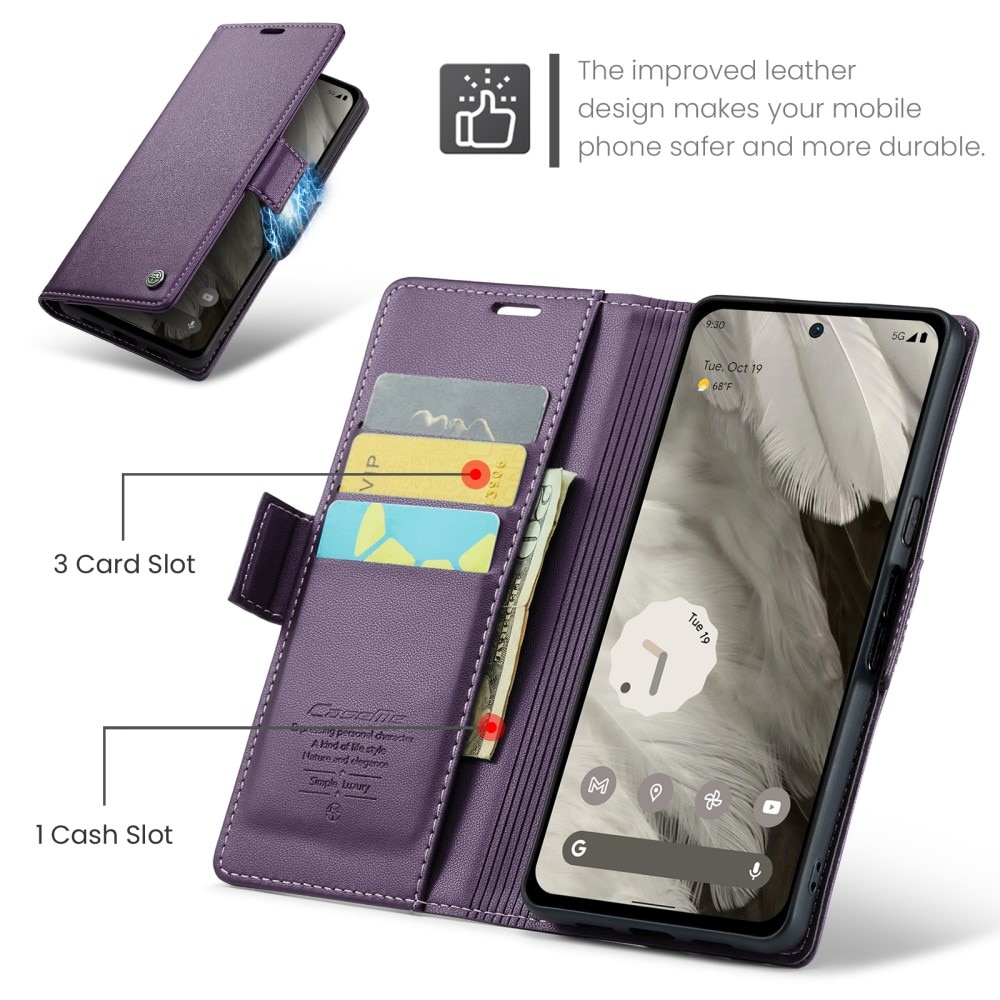 RFID-geschützte Slim Portemonnaie-Hülle Google Pixel 8 lila