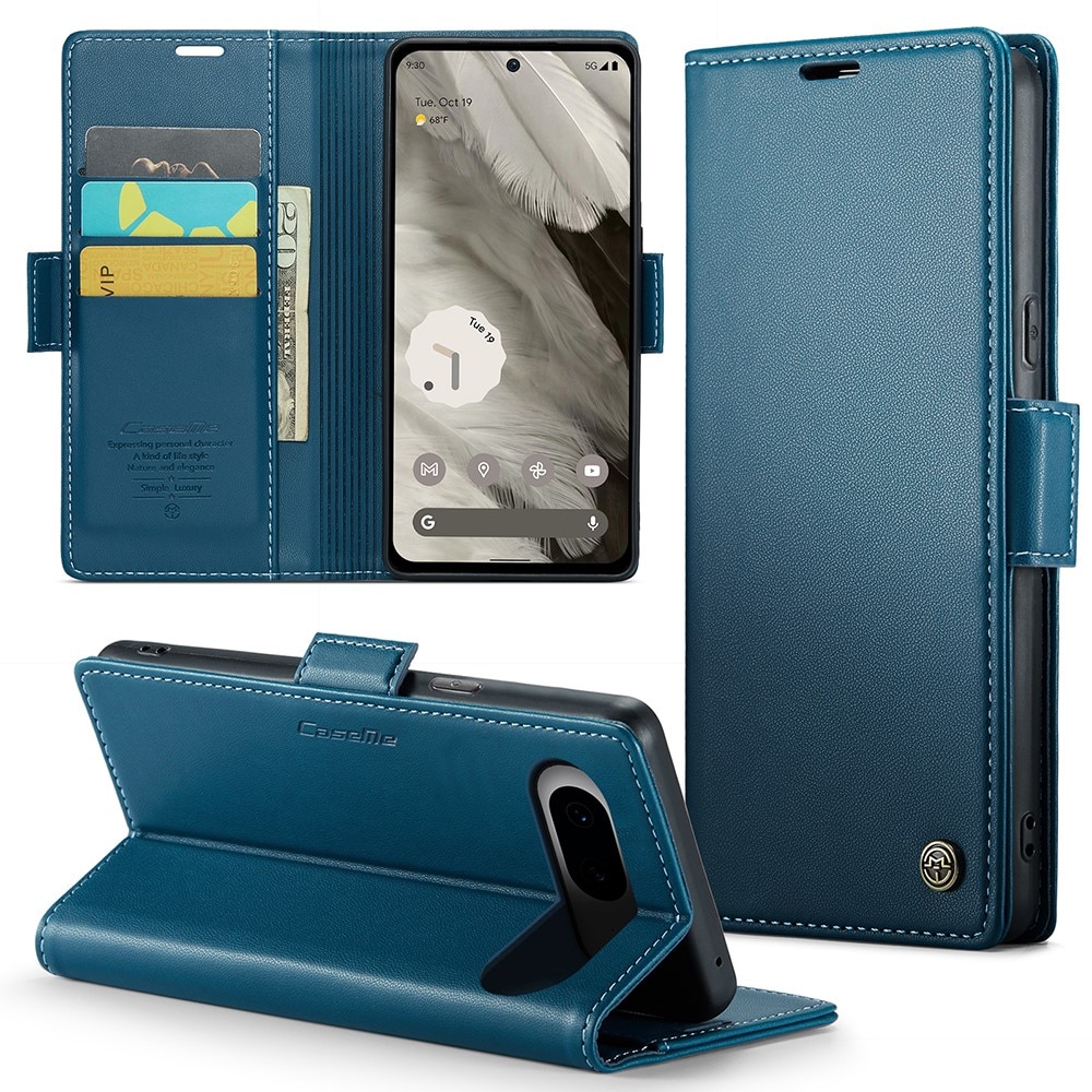 RFID-geschützte Slim Portemonnaie-Hülle Google Pixel 8 blau