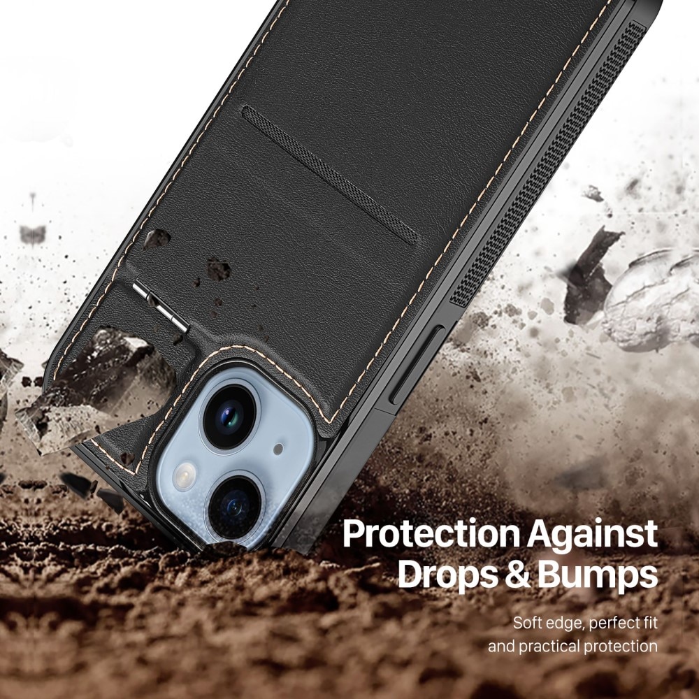 Rafi Series RFID MagSafe Wallet Stand Case iPhone 13 schwarz
