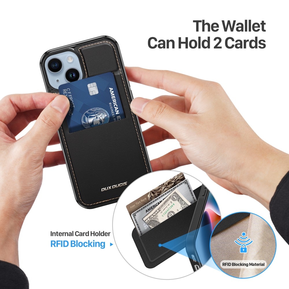 Rafi Series RFID MagSafe Wallet Stand Case iPhone 13 schwarz