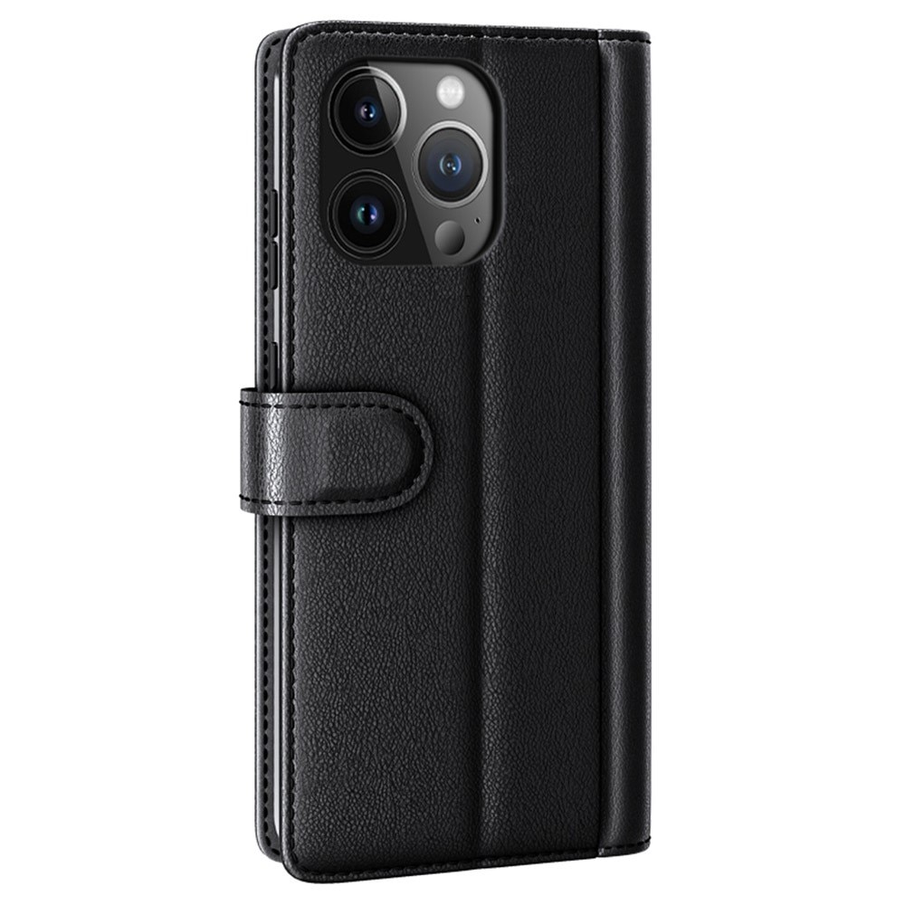 iPhone 15 Pro Max Echtlederhülle Schwarz