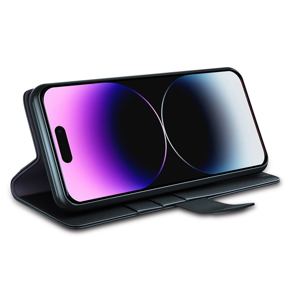iPhone 15 Pro Max Echtlederhülle Schwarz