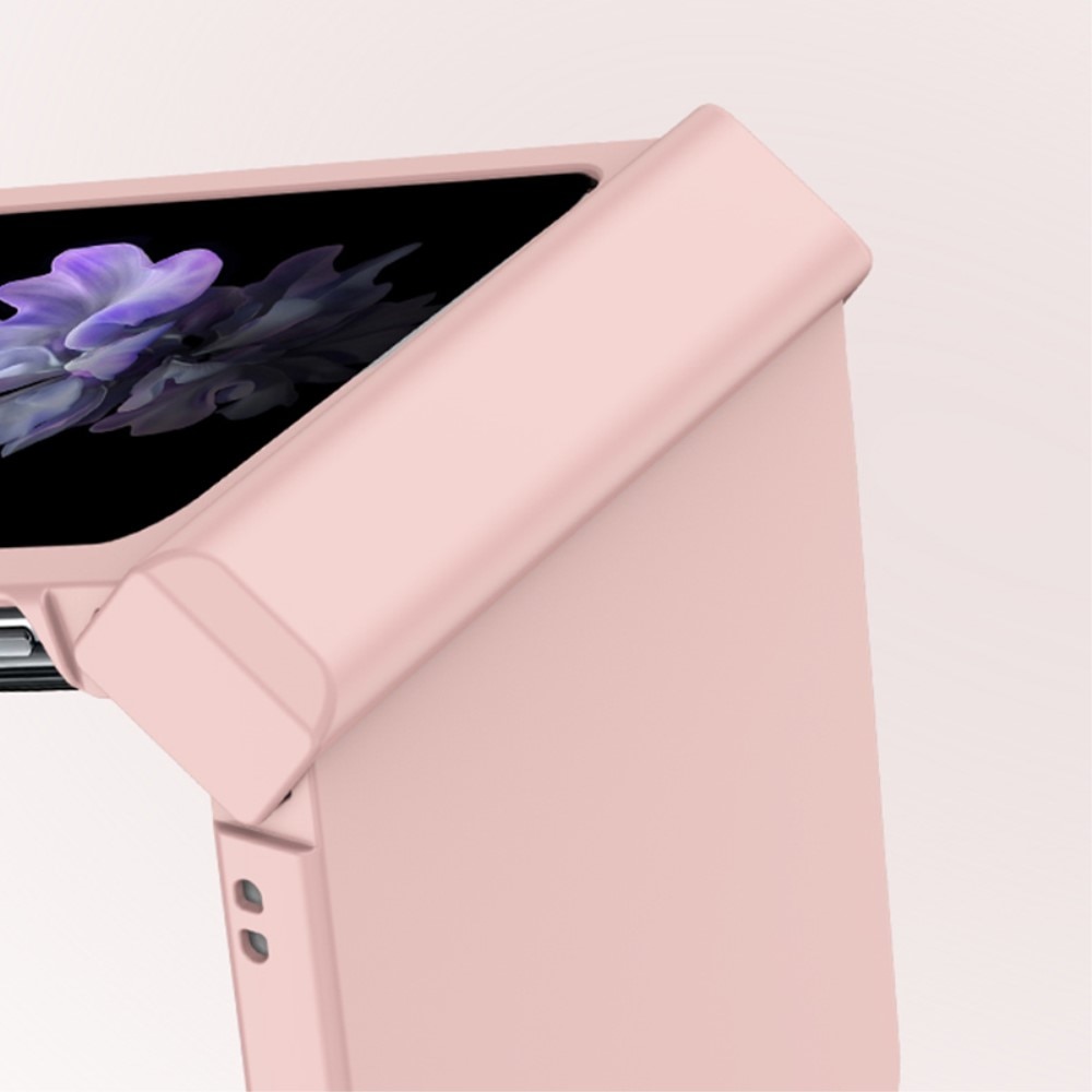 Samsung Galaxy Z Flip 5 Gestreiftes Gummierte Hardcover Hinge Protection rosa