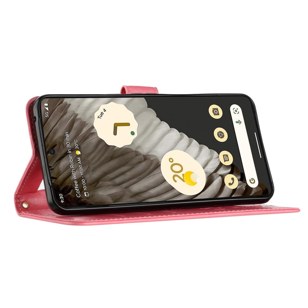 Google Pixel 8 Pro Handyhülle mit Schmetterlingsmuster, Rosa