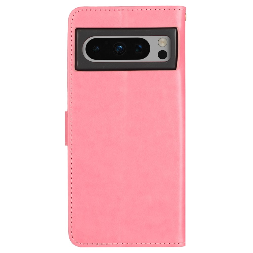 Google Pixel 8 Pro Handyhülle mit Schmetterlingsmuster, Rosa