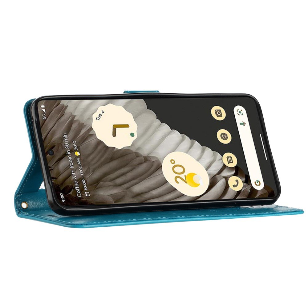 Google Pixel 8 Pro Handyhülle mit Schmetterlingsmuster, Blau