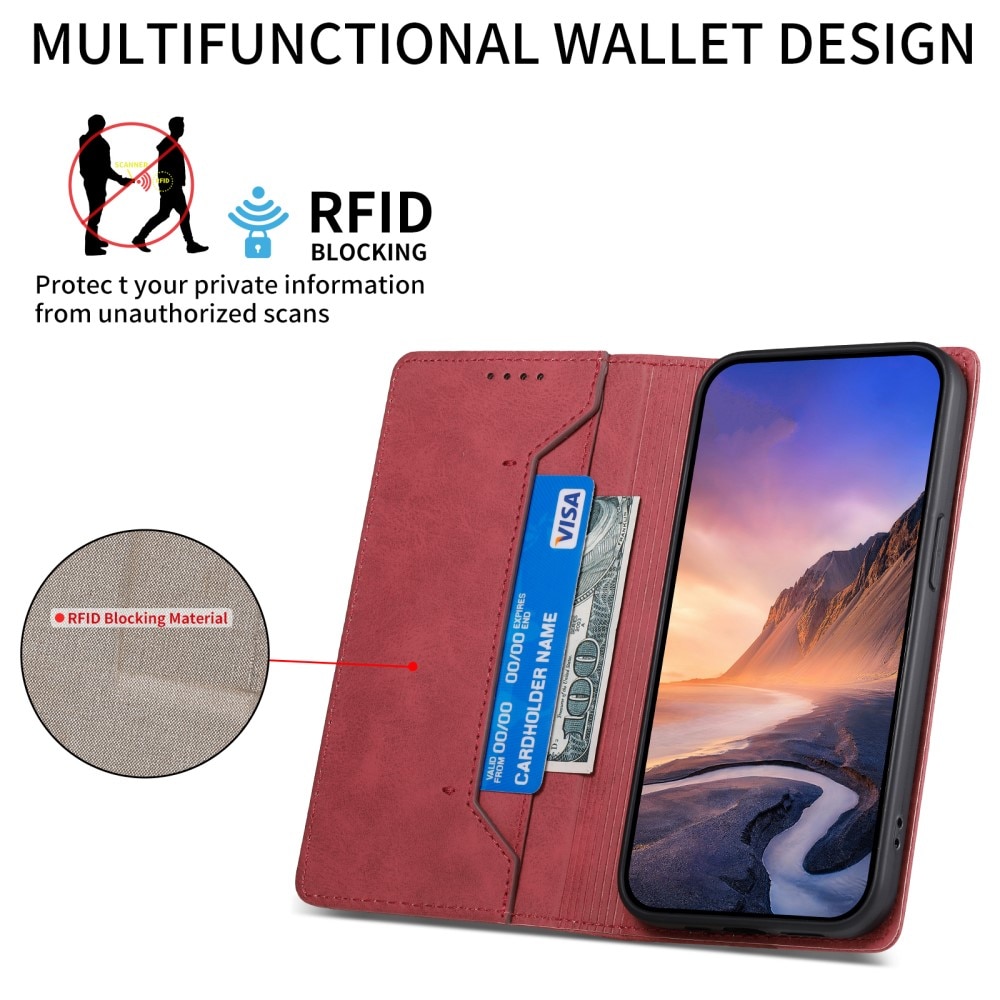 Google Pixel 8 RFID Slim Handytasche rot