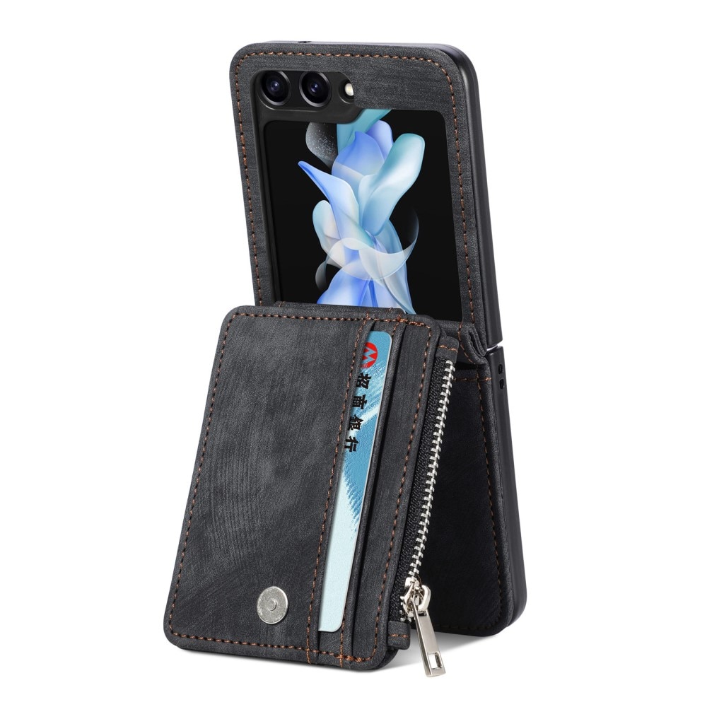 Samsung Galaxy Z Flip 7 Zipper Handytasche Multi-slot Schwarz