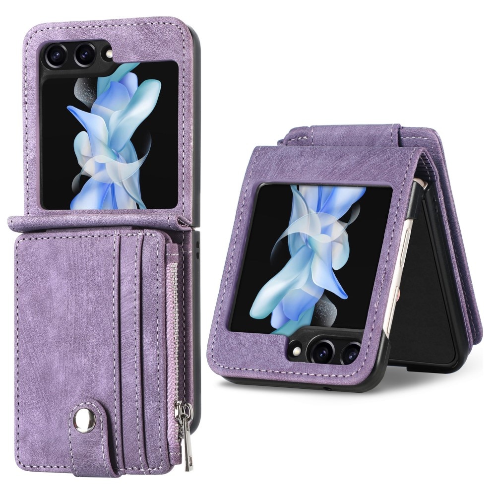 Samsung Galaxy Z Flip 5 Zipper Handytasche Multi-slot lila