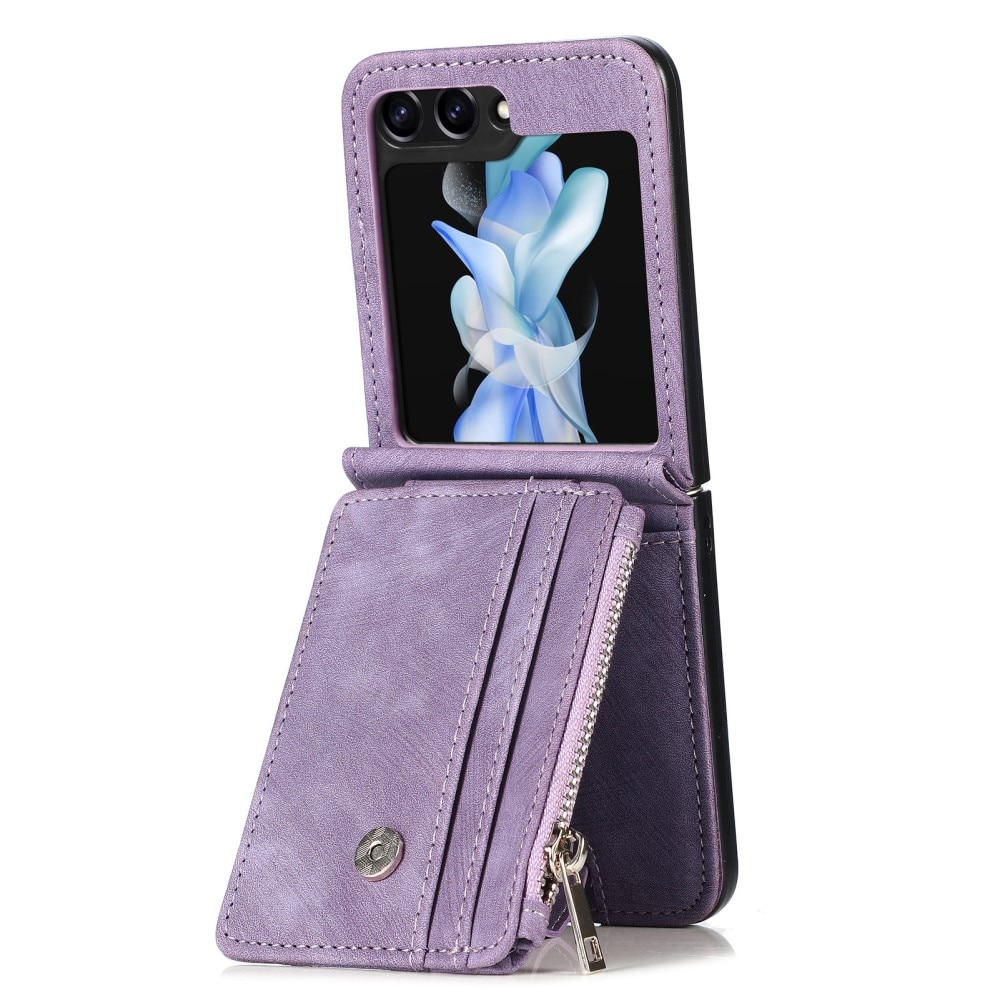 Samsung Galaxy Z Flip 5 Zipper Handytasche Multi-slot lila