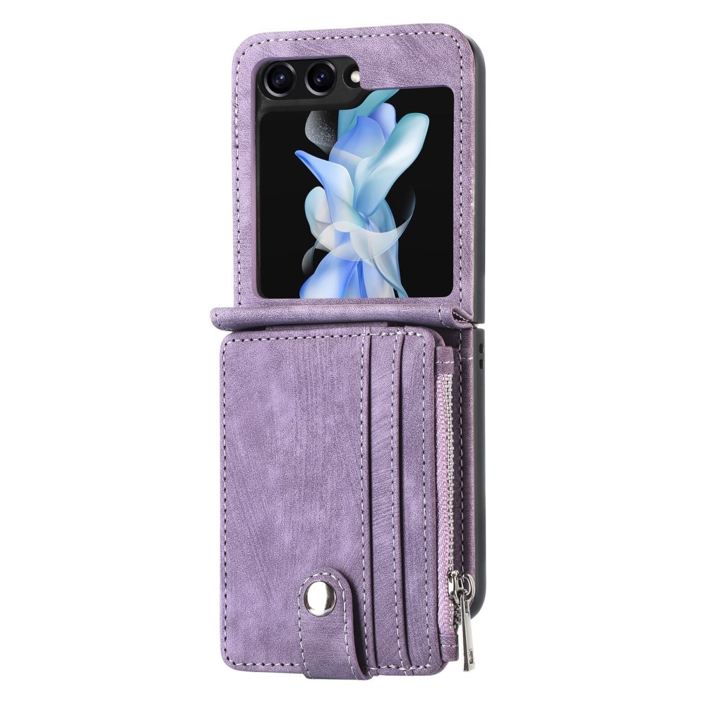 Samsung Galaxy Z Flip 5 Zipper Handytasche Multi-slot lila