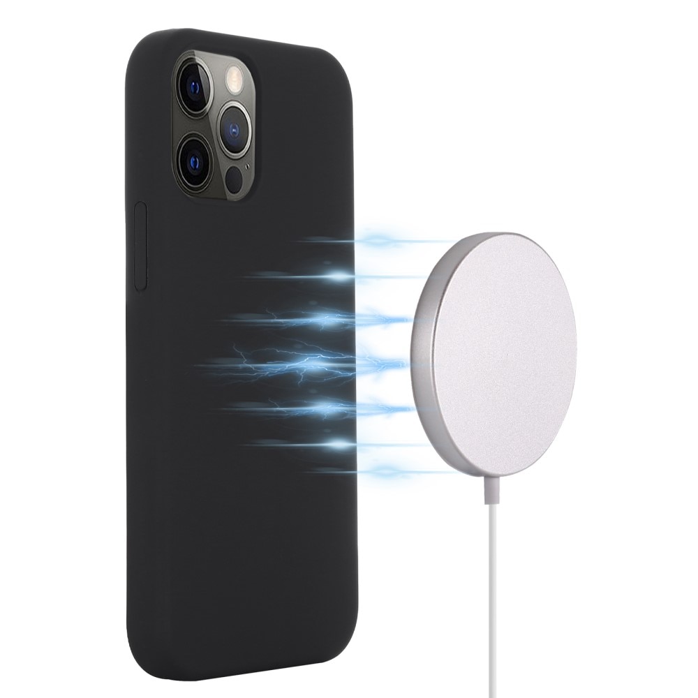 Silikonhülle MagSafe iPhone 15 Pro, schwarz