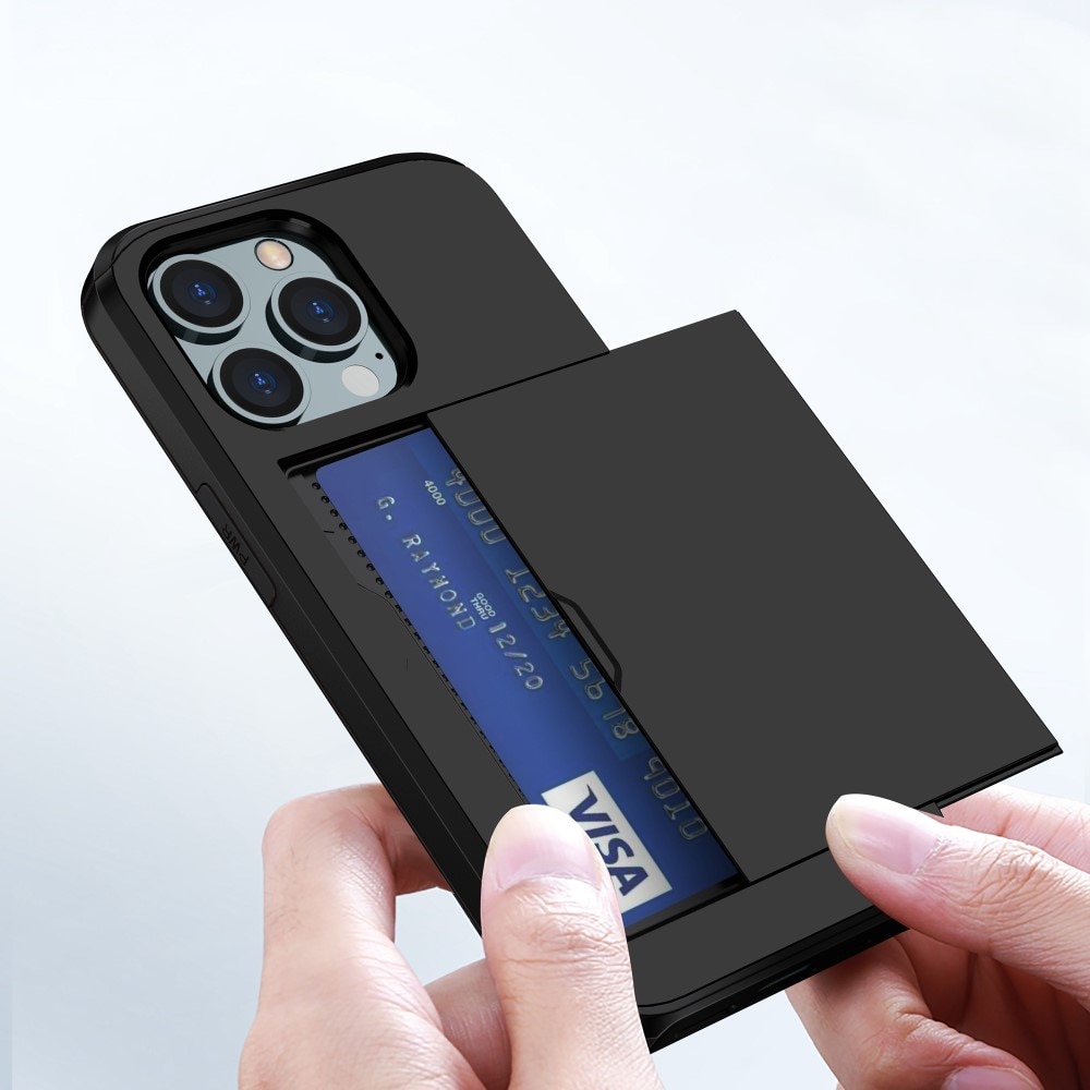 iPhone 15 Pro Handyhülle mit Kartenhalter schwarz