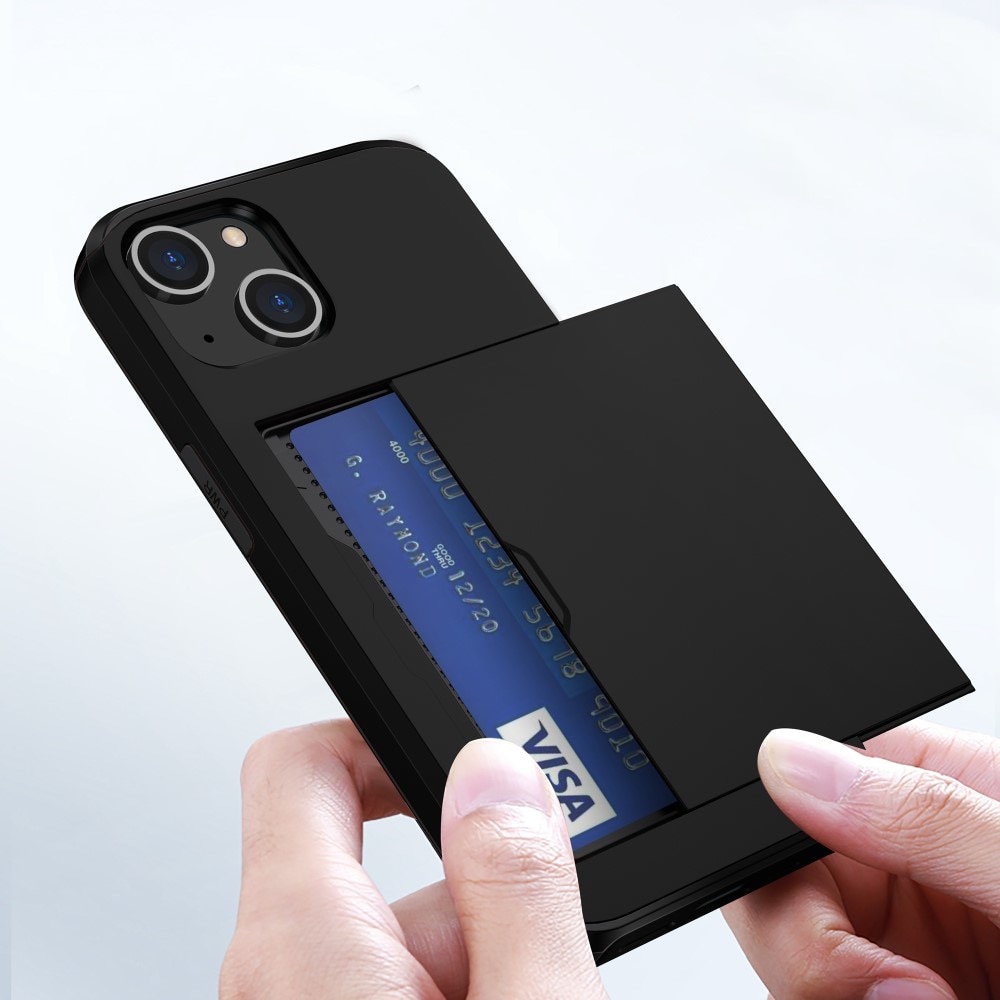 iPhone 15  Handyhülle mit Kartenhalter schwarz