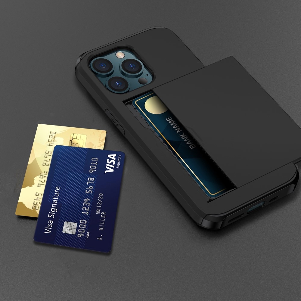 iPhone 15 Pro Max Handyhülle mit Kartenhalter schwarz