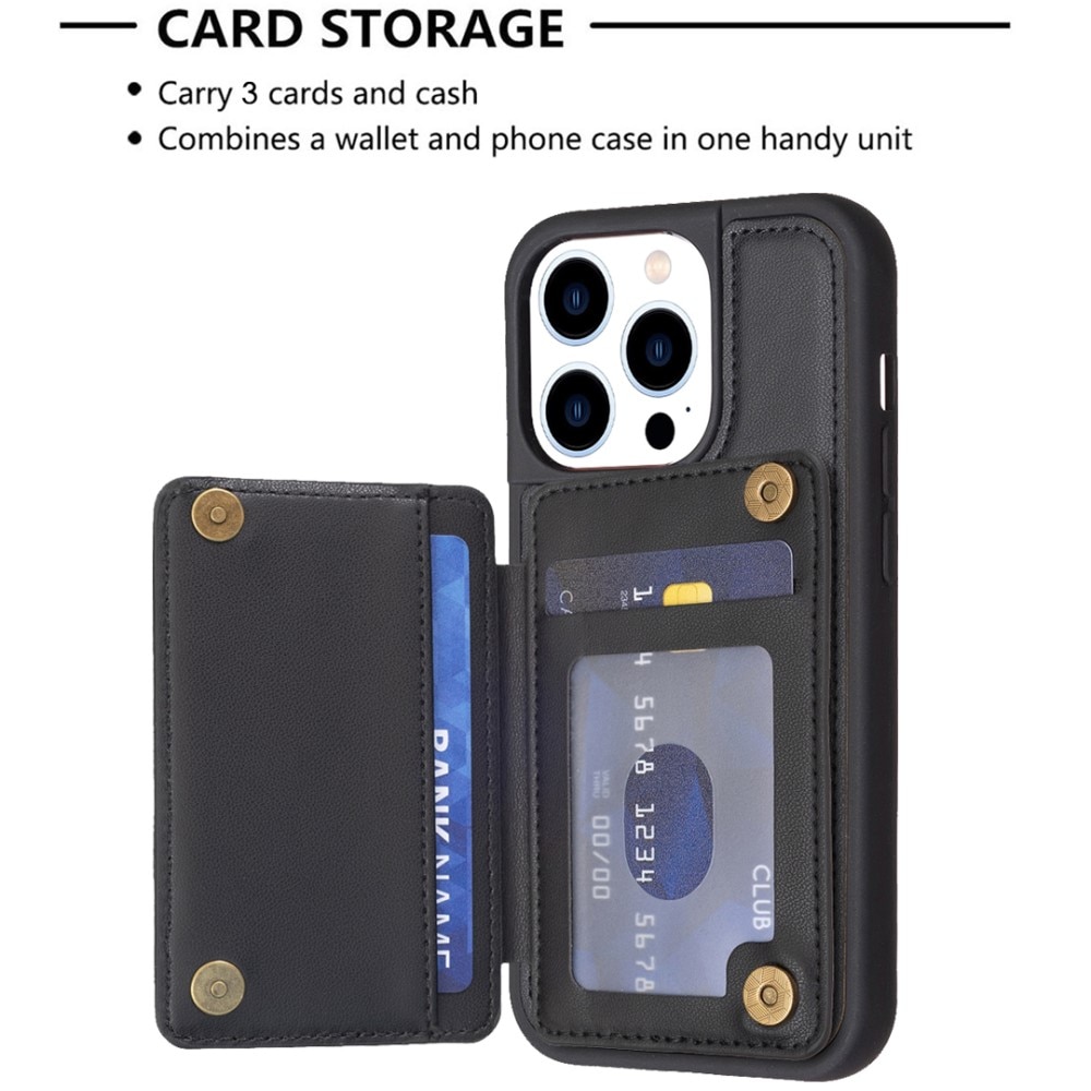 TPU-Hülle mit gesteppter Brieftasche iPhone 14 Pro schwarz