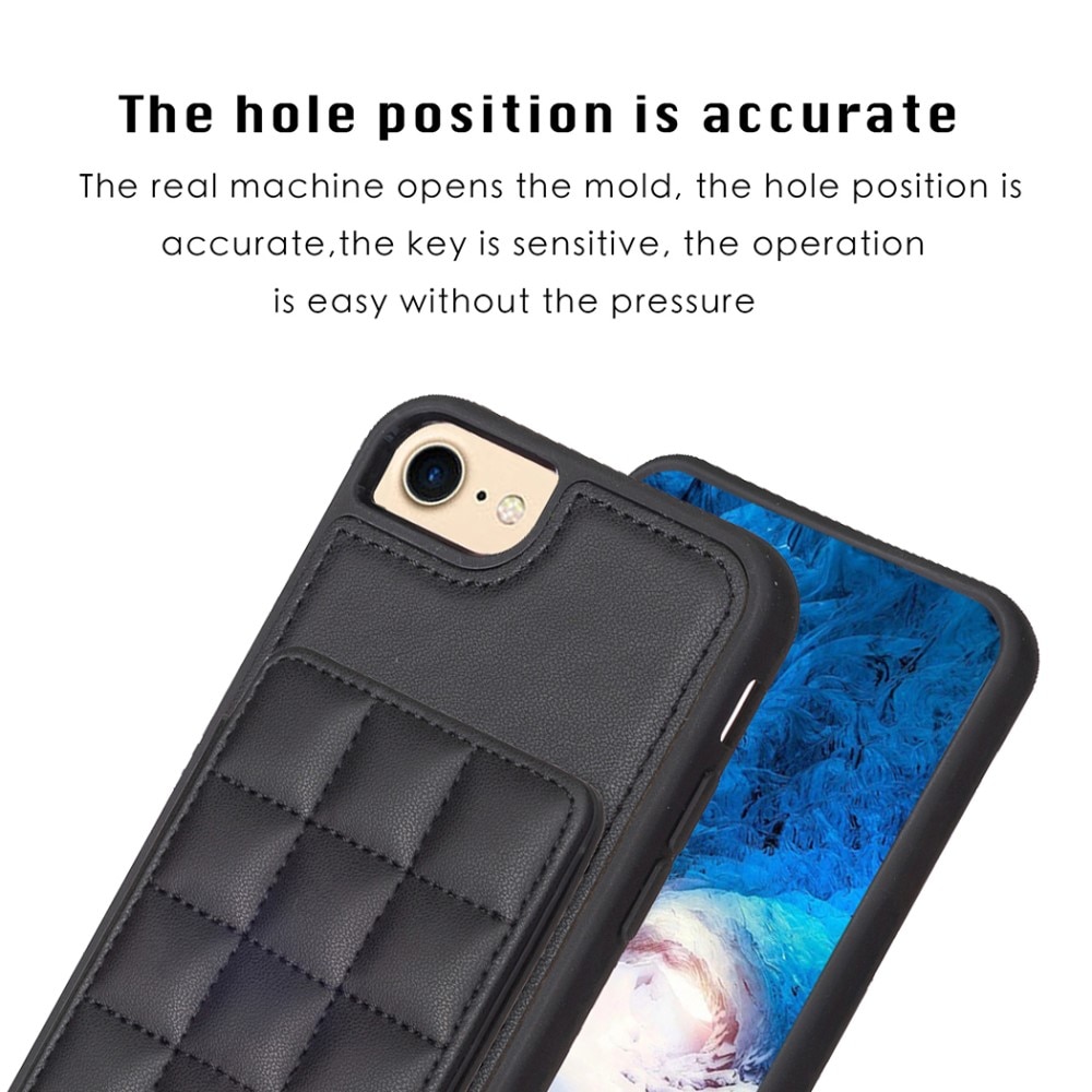 TPU-Hülle mit gesteppter Brieftasche iPhone 8 schwarz