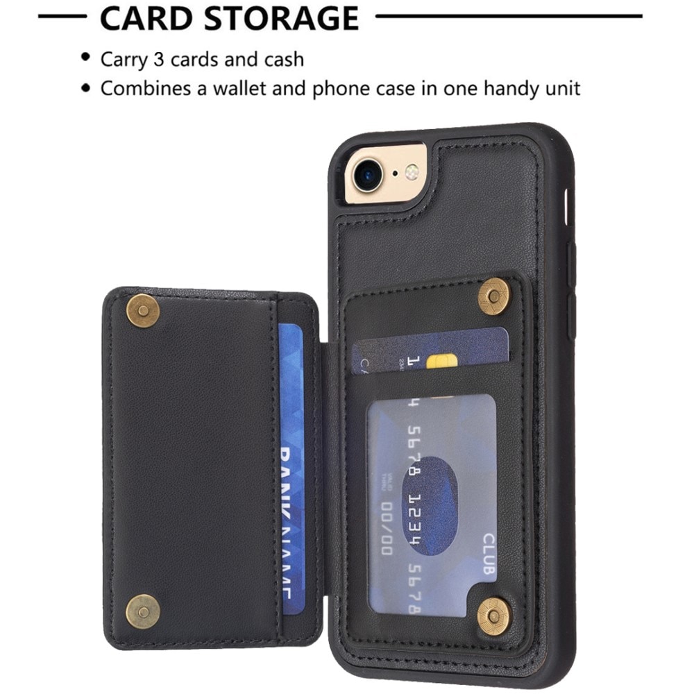TPU-Hülle mit gesteppter Brieftasche iPhone SE (2020) schwarz