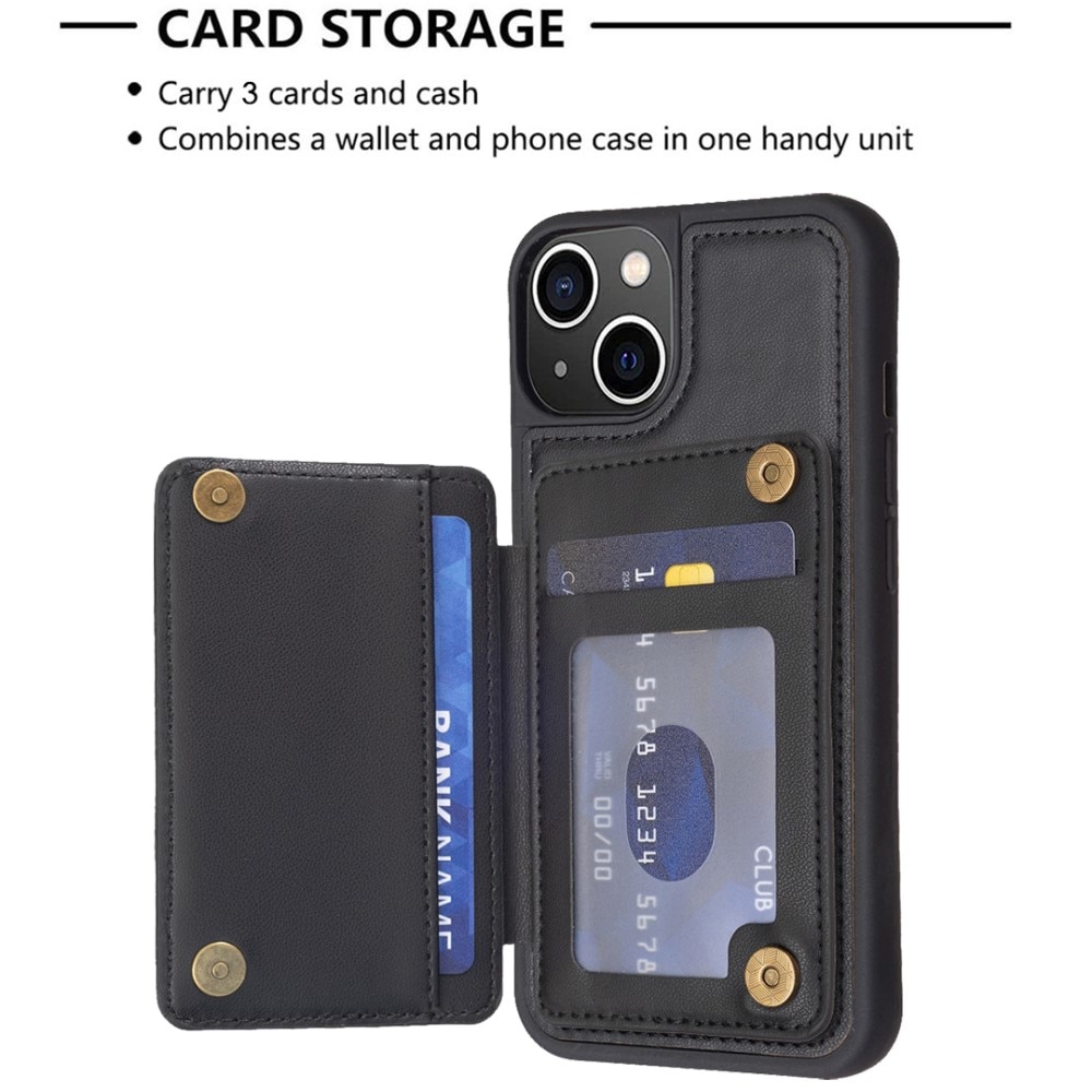 TPU-Hülle mit gesteppter Brieftasche iPhone 14 schwarz