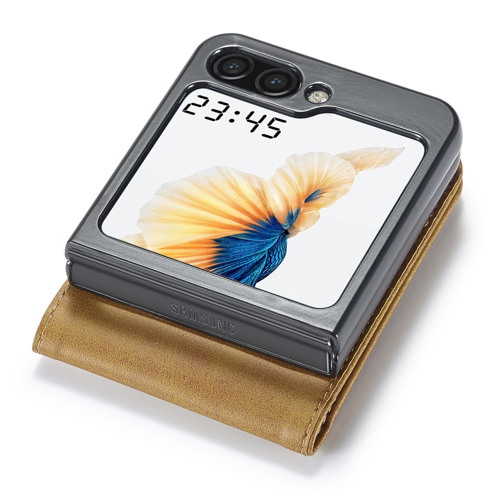 Portemonnaie-Hülle Samsung Galaxy Z Flip 5 cognac