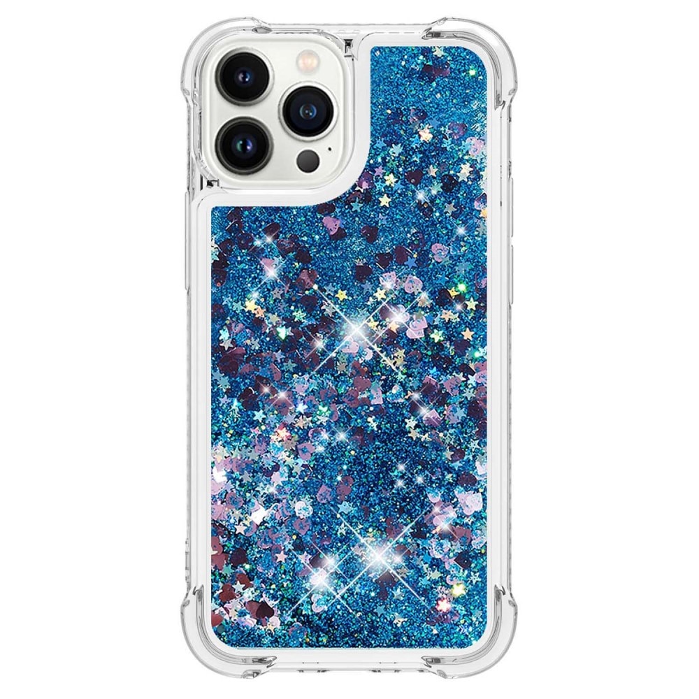 iPhone 15 Pro Glitter Powder TPU Handyhülle blau