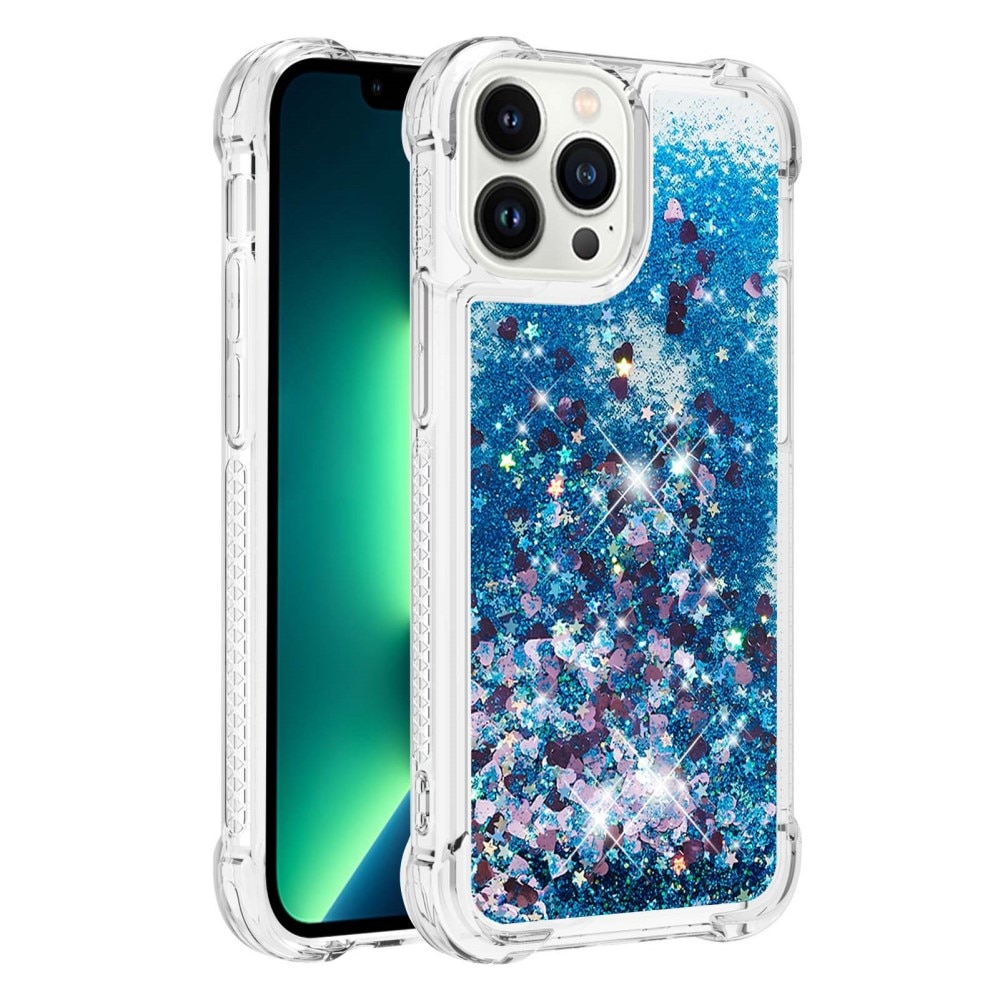 iPhone 15 Pro Glitter Powder TPU Handyhülle blau