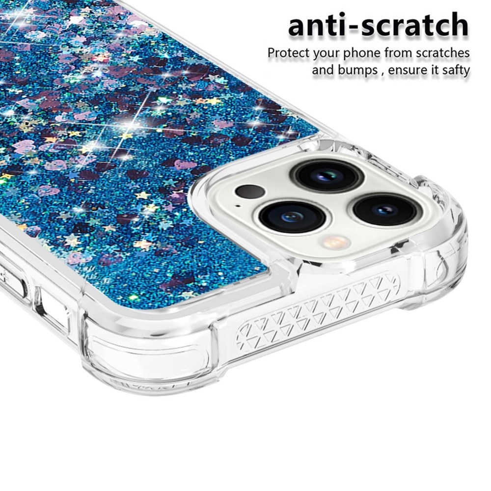 iPhone 15 Pro Glitter Powder TPU Handyhülle blau