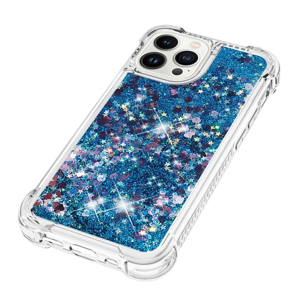 iPhone 15 Pro Glitter Powder TPU Handyhülle blau