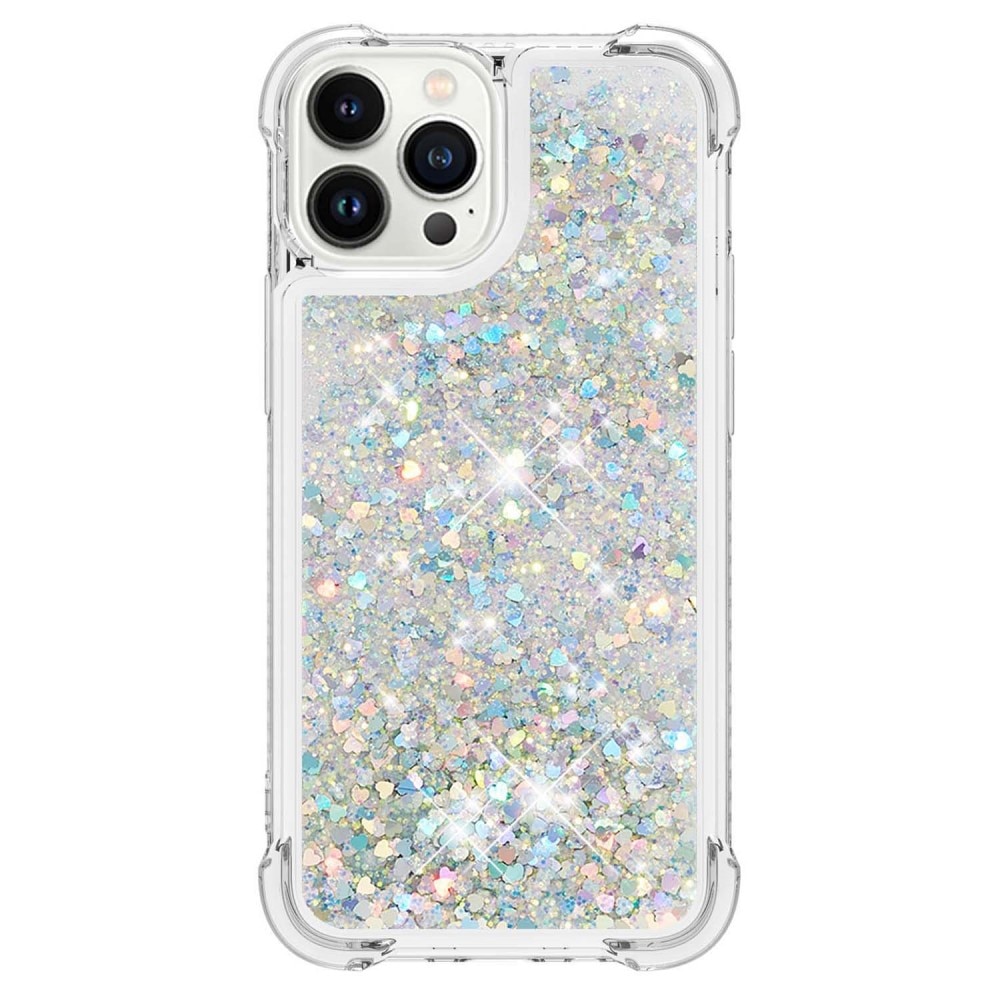 iPhone 15 Pro Glitter Powder TPU Handyhülle silber