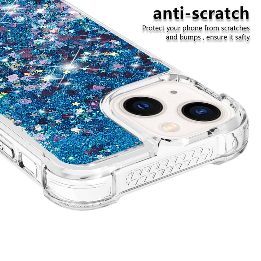 iPhone 15 Glitter Powder TPU Handyhülle blau