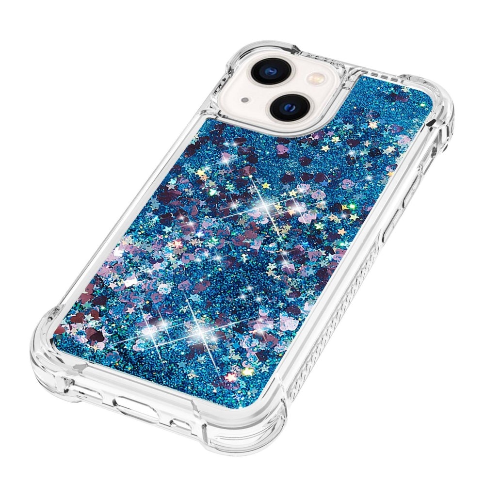 iPhone 15 Glitter Powder TPU Handyhülle blau