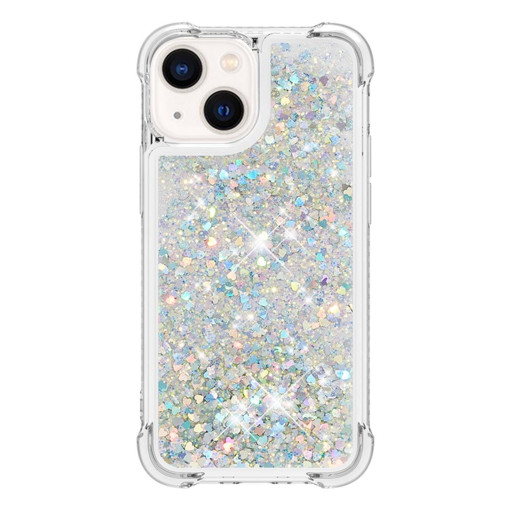 iPhone 15 Glitter Powder TPU Handyhülle silber