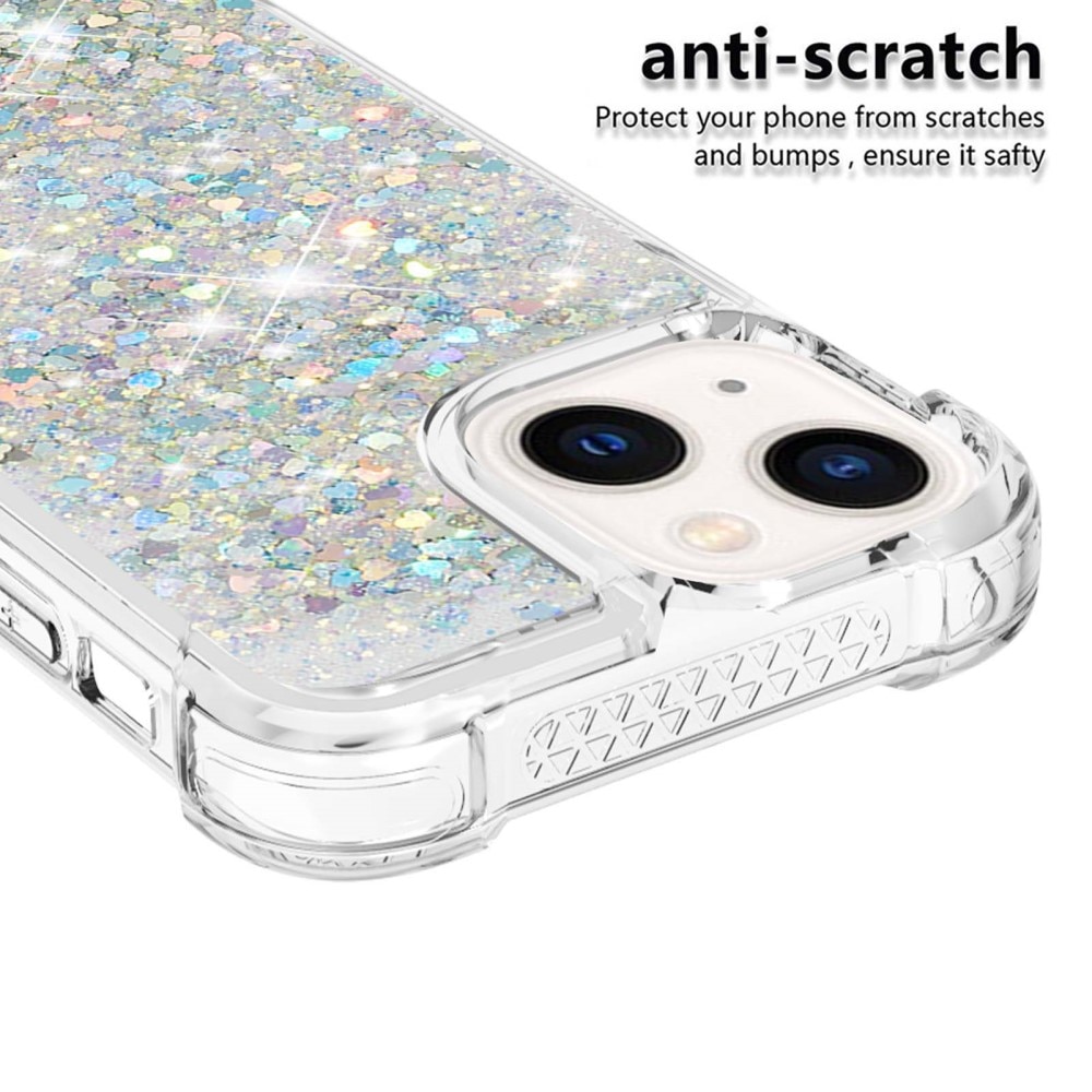 iPhone 15 Glitter Powder TPU Handyhülle silber