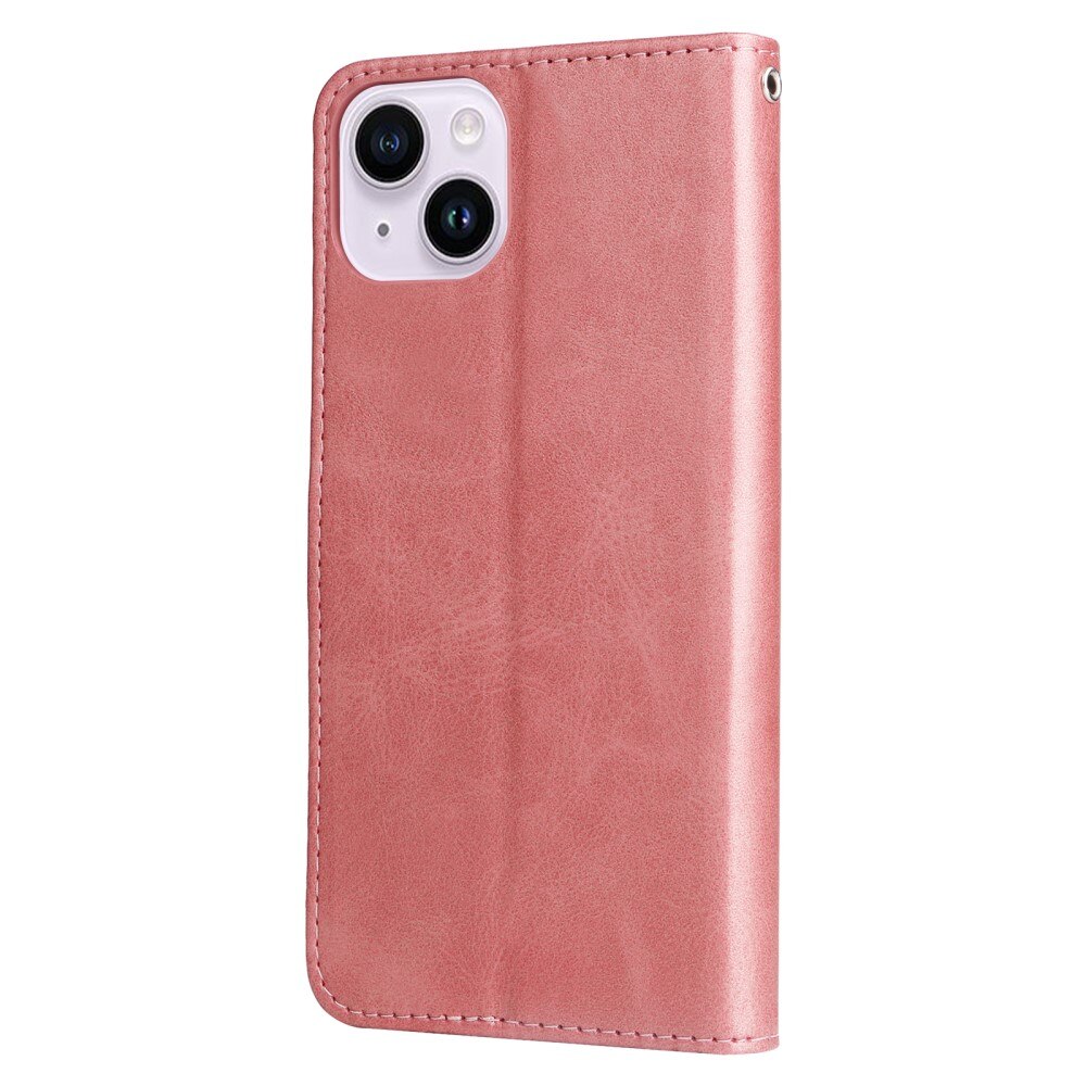 iPhone 15 Handytasche Zipper rosa